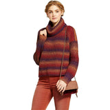 Mossimo Women's Spacedye Cropped Turtleneck Sweater Multi-Color XXL