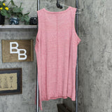 LOGO By Lori Goldstein Plus Snow Yarn V-Neck Asymmetric Hem Tank Top
