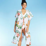 Cover 2 Cover Women's Smocked Back Kimono Cover Up