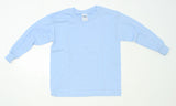 Gildan NEW Ultra Cotton Youth Long Sleeve T-Shirt Tee Light Blue Small 03030