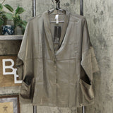 MarlaWynne Women's Hammered Satin Boxy Jacket
