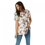 Denim & Co. Women's Printed Jersey Fit and Flare Henley Tunic