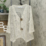 Nina Leonard Women's Coconut Button Bolero Cardigan