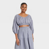 Universal Thread Women's Long Sleeve Off the Shoulder Crop Top