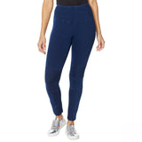 DG2 by Diane Gilman Slim And Sleek Knit Denim Moto Jeggings Indigo Plus 2X