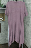 LOGO by Lori Goldstein Lounge Handkerchief Hem Jersey Dress Maple Large