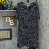 Isaac Mizrahi Live! Women's Knit Scatter Dot Swing Dress Black XL