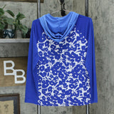 Susan Graver Women's Floral Colorblock Liquid Knit Zip-Front Hoodie Jacket