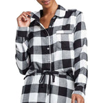 Colsie Women's Plaid Flannel Notch Collar Pajama Shirt