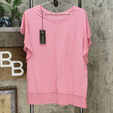 DG2 by Diane Gilman Women's Flutter Sleeve Combo T-Shirt