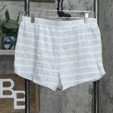 Stars Above Womens Striped Knit Stretch Pajama Sleep Shorts 1629E Gray Striped M