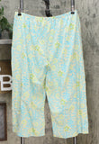 HUE Women's Plus Size 2 Piece Capri Pant Sleepwear Set Tropical Blue 1X