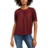 Current Air Women's Junior Fit Shirred Blouse