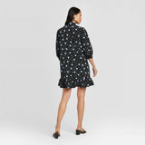 Who What Wear Women's Polka Dot 3/4 Sleeve Shift Dress