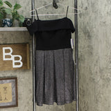 Morgan & Co. Women's Junior Fit Cold Shoulder Glitter Skirt Dress