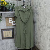 Du Jour Women's Button Front Shirt Midi Dress With Tie Detail