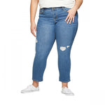Ava & Viv Women's Plus Size Straight Leg Destructed Girlfriend Jeans