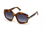 Tom Ford Women's Geometric Sunglasses Blonde Havana Brown / Blu grad 55/19/140