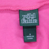 Wild Fable Womens Ruched Tie Front Strapless Blouse Shirt Top Hot Pink S