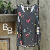 Ideology Women's Floral Print Mesh Back Tank Top