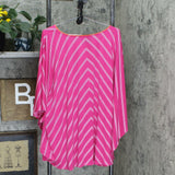 NWT Susan Graver Plus Size Striped Liquid Knit V-Neck Scarf Top. A254451 Plus 3X