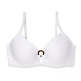 Shade & Shore Women's Lightly Lined Ribbed Tortoise Ring Bikini Top