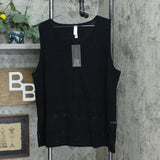 MarlaWynne Plus Size Mesh Stitch Tank Top Sweater