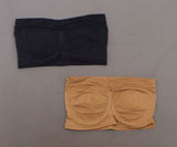 Rhonda Shear LOT OF 2 Underwire Bandeau Bra Removable Pads Black/Caramel Medium