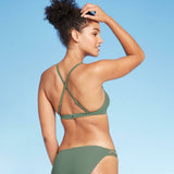 Xhilaration Women's Convertible Rib Snap Front Bralette Bikini Top