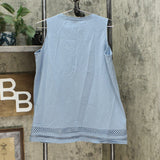 DG2 by Diane Gilman Women's Crochet Tank Top Chambray Large