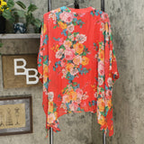 Nina Leonard Women's Printed Chiffon Kimono Tunic With Tank Top