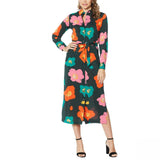 G by Giuliana Women's Button-Down Duster Shirt Dress Jade Floral Large