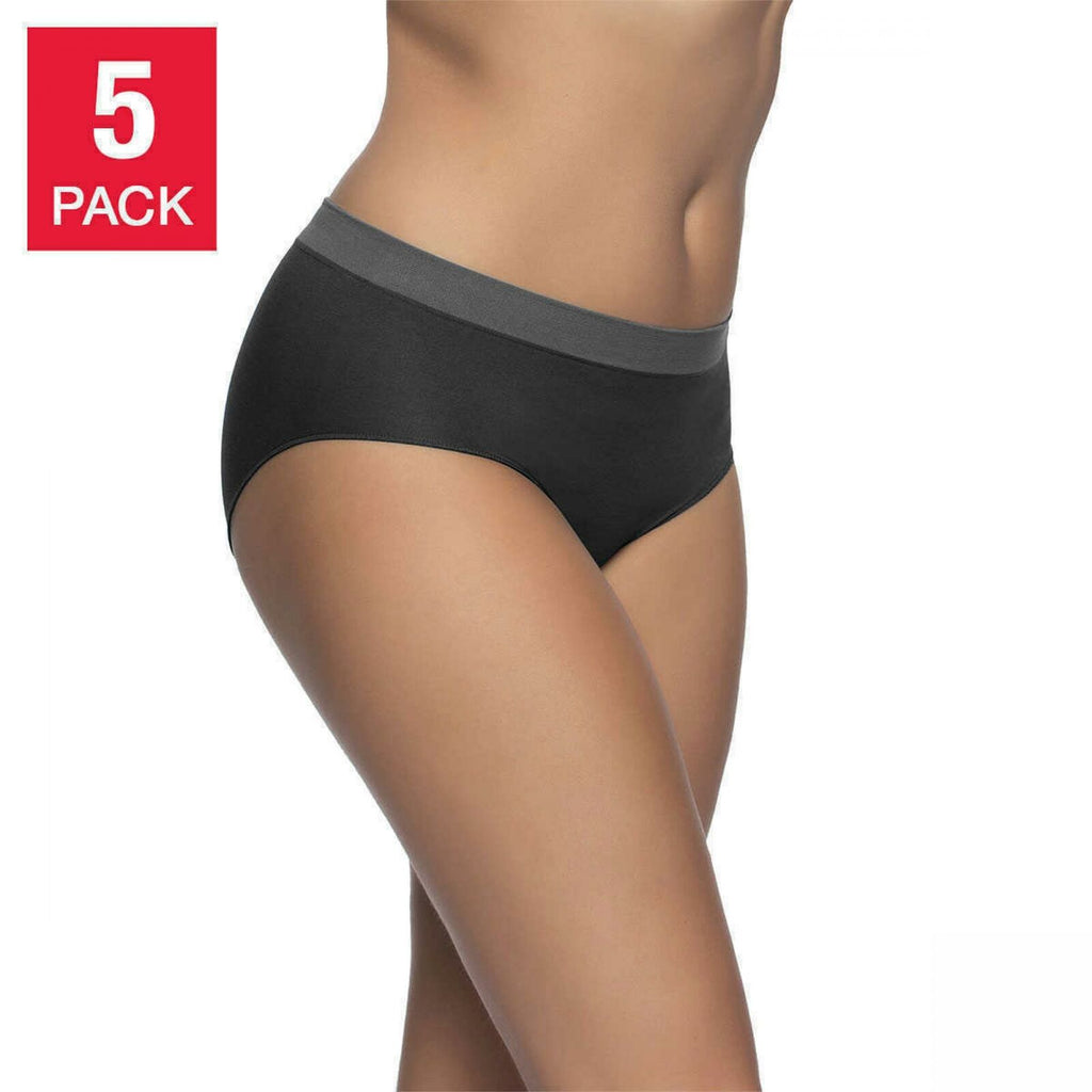 Black Bow Women's 5 Pack Seamless Microfiber Hipster Panties – Biggybargains