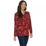 Susan Graver Women's Printed Textured Liquid Knit Tunic Top