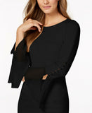Calvin Klein Women's Chiffon Bell Sleeve Sheath Dress