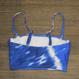 Xhilaration Women's Tie Dye Longline Bandeau Bikini Top Blue XS (00)
