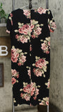 Slinky Brand Women's Floral Short Sleeve Knit Dress