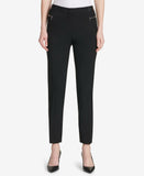 Calvin Klein Women's Faux Leather Trim Ponte Knit Pants