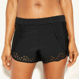 Kona Sol Women's Laser Cut Swim Shorts Black Large
