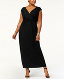 NY Collection Plus Size Sleeveless Ruched Empire Waist Maxi Dress