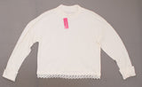 Xhilaration Women's Lace Trim Mock Turtleneck Pullover Sweater