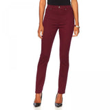 DG2 by Diane Gilman Plus Size Virtual Stretch Seamless Skinny Jeans Wine 22W