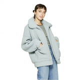 Wild Fable Women's Long Sleeve Oversized Zip-Up Sherpa Faux Fur Jacket