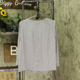 Prologue Women's 3/4 Sleeve Pleated V-Neck Blouse