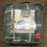 Premier Comfort Flannel Plaid Twin Comforter Set Green / Navy