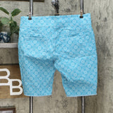 DG2 by Diane Gilman Classic Stretch Pull On Bermuda Shorts Turquoise Petite 1X
