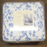Laura Ashley Veronique 4-Piece Full Comforter Set White / Blue Floral