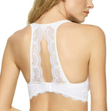 Felina Women's 2 Pack Lace Bralettes With Modal Lining Pink / White Large