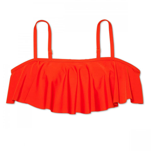 Xhilaration Women's Plus Size Bandeau Flounce Bikini Top
