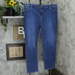 Susan Graver Plus Size High Stretch Denim Fly Front Jeans